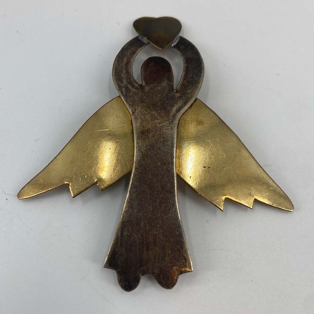 Mixed metal angel brooch